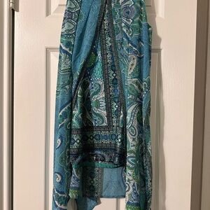 Blue and Green Paisley Tank Top Roz & Ali